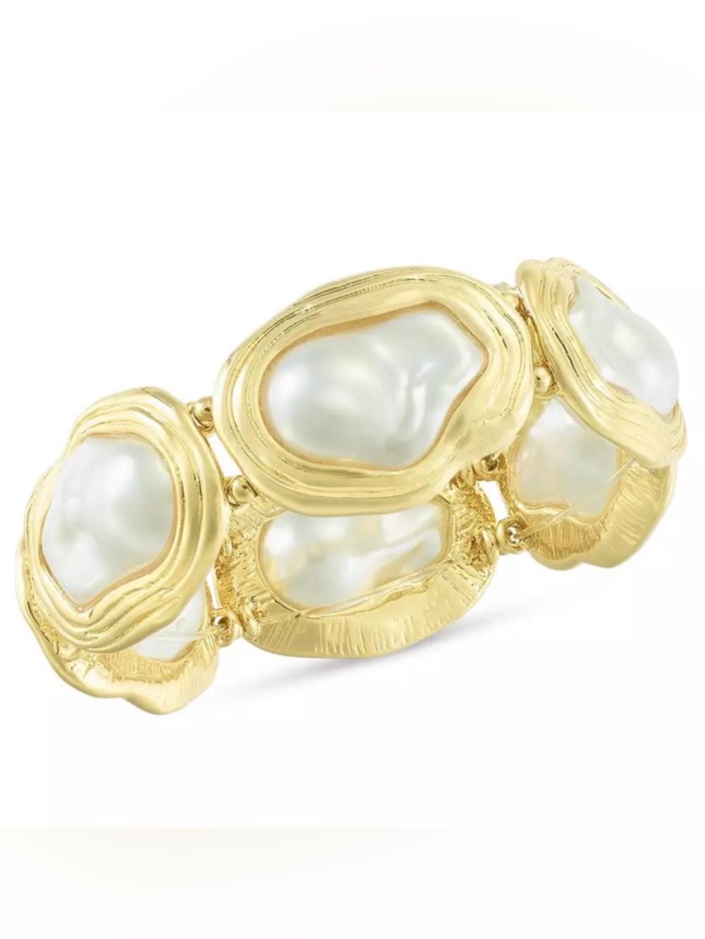 International Concepts Gold Tone Mother-of-Pearl Stretch Bracelet
